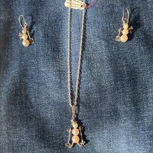 Snowman necklace and earrings